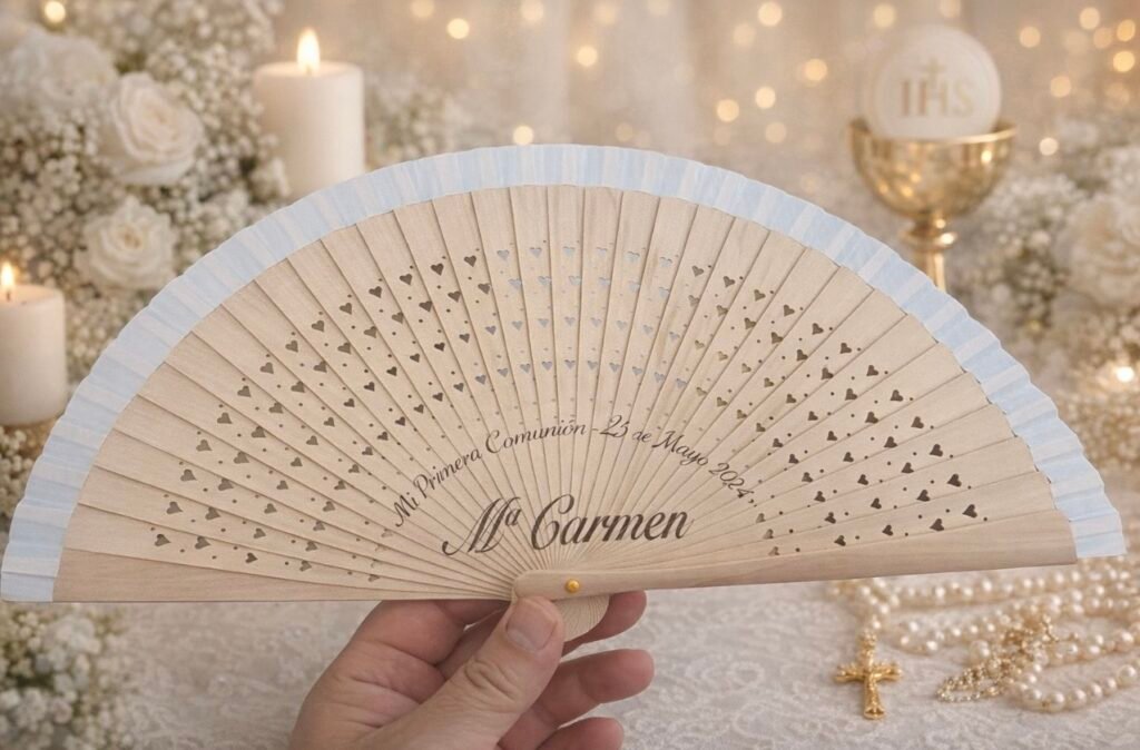 Abanico de madera personalizado